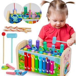 7 in 1 Wooden Montessori Toys for 1 Year Old Age 2 3 Toddler Sensory Toy